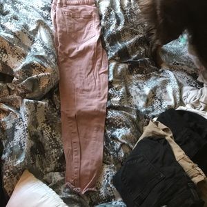 Blush skinny jeans